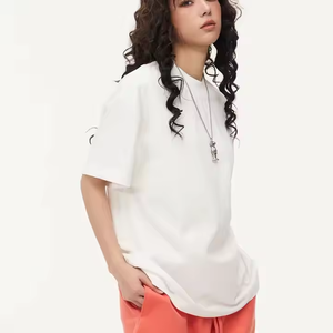 Camisetas personalizadas 100% de algodón puro para mujer, camisetas de verano informales de alta calidad, diseño de gran tamaño, sólidas, transpirables, anti-pilling, lavables - Product Image 5