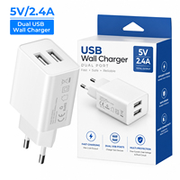 Chargeur rapide double USB flexible OEM/ODM 5V 2.4A 12W QC3.0 en matériau GaN, design compact, prises EU/US/UK/KR/BR, certifié CE RoHS