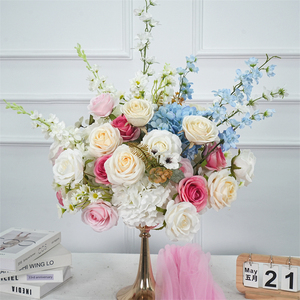 Bola de Flores Azul Personalizada al por Mayor, Decoración de Alta Simulación para Escenarios de Boda y Recepciones - Product Image 1