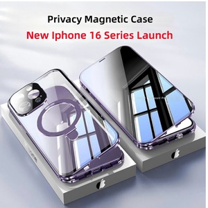 Coque anti-espion pour iPhone 15 avec anneau magnétique et support, compatible avec la charge sans fil, protection d'écran et objectif de caméra - Product Image 2