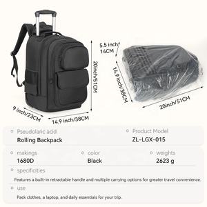 <span class=keywords><strong>Sac</strong></span> <span class=keywords><strong>à</strong></span> <span class=keywords><strong>dos</strong></span> <span class=keywords><strong>à</strong></span> roulettes pour ordinateur portable <span class=keywords><strong>avec</strong></span> compartiment pour ordinateur portable, fermeture éclair imperméable en Oxford 1680D, idéal pour les voyages d'affaires, le travail, les collègues et les étudiants - Product Image 5