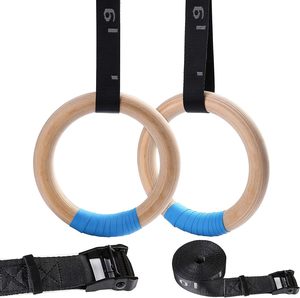 Anillos colgantes para gimnasio <span class=keywords><strong>en</strong></span> casa, 28mm, 30mm, correas ajustables de 1000-1500LB, anillo de gimnasia de madera para gimnasio - Product Image 3