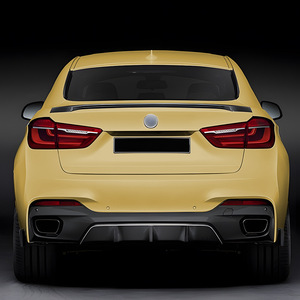 Bmw X6 F16 M Sport Rear Lip Spoiler Bumper Kit Abs Piano Black Carbon Fiber Texture 2014 2019 - Product Image 2