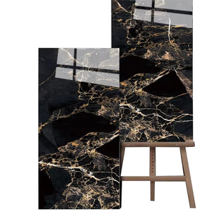 Panneaux muraux de luxe Foshan, entièrement polis, grandes dimensions, carreaux de porcelaine en <span class=keywords><strong>marbre</strong></span> noir pour la décoration des murs et sols intérieurs de villas - Product Image 1