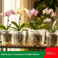 Pots à fleurs transparents en résine pour orchidées Phalaenopsis et amaryllis – Respirants, contrôle des racines, design épuré, résistants à la corrosion