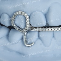Grillz dentaires de haute qualité en argent 925 et or massif, style Hip Hop, avec pierres rondes taille brillant certifiées par un tiers