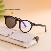 Lunettes de soleil photochromiques anti-lumière bleue UV400 Partagas Retro Designer avec logo personnalisé et branches rondes pour femmes