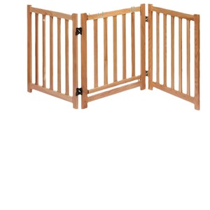 Barrière pour chien autoportante en bois, grande clôture pour animaux de compagnie, enclos domestique, facile à assembler, barrières pour animaux de compagnie rectangulaires en bois massif - Product Image 5
