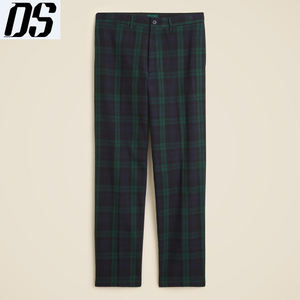 Pantalones y Trajes Personalizados para Hombre, Pantalón de Sarga Cepillada de Corte Recto en Negro, Verde y Tartán para Hombre - Product Image 2