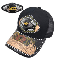 Gorra de Béisbol Unisex de 6 Paneles con Logo 3D Metálico Estilo Occidental, Informal, de Mezclilla, Lona, Jersey, Malla, para Pesca, Playa y Aire Libre