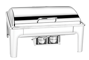 Aço inoxidável Food Warmer 2 Pan Grande Capacidade Buffet Fogão Prata Retângulo Chafing Dish Para Restaurante - Product Image 2