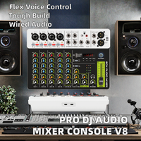 Console de mixage audio numérique professionnelle V8, haut-parleur, contrôleur pour DJ, pour la mixage de cartes son et d'audio