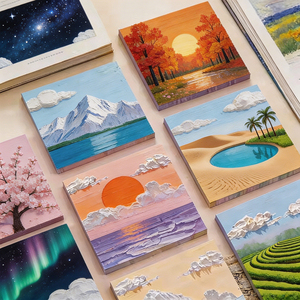 Colorful Landscape Memo Pads With Nature Scenes 3x3 Inch Sticky <b>Notes</b> For Students And Office Use - Product Image 3