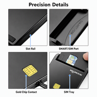 Lecteur de carte à puce compact OEM Lecteur de carte externe USB 2.0 ports pour cartes à puce de débit EMV Sim ISO7816