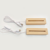 Lampe de base à LED pour acrylique Base de veilleuse à LED en bois rectangulaire Base de lampe à LED 3d en bois pour LED en bois 3D Base à LED en bois clair