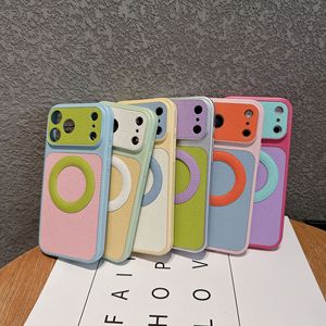 Étui de téléphone portable magnétique coloré et tendance avec contraste, <span class=keywords><strong>coque</strong></span> PC anti-chute effet litchi pour <span class=keywords><strong>iPhone</strong></span> 16 17 Pro Max - Product Image 4