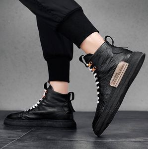 Nuevos Botines de Hombre de Piel Sintética, Zapatos de Moda Masculinos, Botas Chelsea con Plataforma, Botines Cortos de Diseñador - Product Image 4