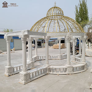 अनुकूलित आकार का मनकोर आउटडोर विशाल मंडप पत्थर लोहे की छत के साथ संगमरमर - Product Image 5