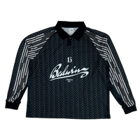 Maillots de football rétro personnalisés en gros à manches longues, design par sublimation, rayés, en polyester/coton, séchage rapide