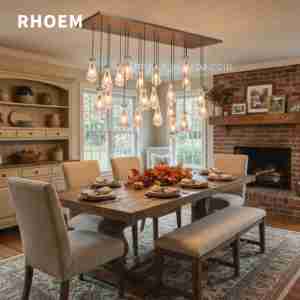 Lampadario RHOEM a Gocce di Pioggia in Vetro Soffiato a Mano, con Canopia in Ottone Massiccio, 110V-240V, Personalizzabile - Product Image 6