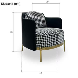 Solid Wood Base Leisure Chair <b>Light</b> Luxury Chair Leather Fabric Single Sofa Chair for Living Room Home Hotel Office Wholesale - Product Image 6