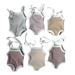 Combinaison en tissu côtelé pour poupée, body féminin de 13 pouces, épaules dénudées, rayures, <span class=keywords><strong>Minikane</strong></span>, vêtements, barboteuse pour poupée de 34cm, 36cm - Product Image 3