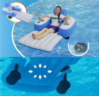 Chaise flottante électrique en PVC avec hélice, structure gonflable pour divertissement aquatique, utilisation en piscine intérieure/extérieure, capacité 100 kg