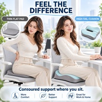 Coussin de siège en mousse à mémoire de forme pour chaise de bureau, oreiller de soutien coccyx haute performance avec soulagement central pour la pression sur le coccyx et les hanches