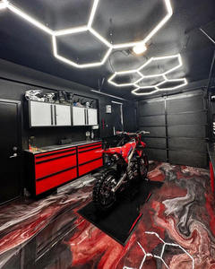 5 ızgara 8.0X5.5 ft altıgen Led ışıkları petek garajlar için LED ışıkları spor salonları saç salonları showroomlar ofisler berber - Product Image 2