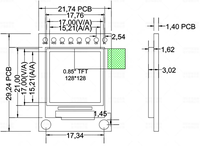 0,85 Zoll IPS-Typ TFT LCD Modul GC9107 Kleiner Bildschirm 128x128 Vollständiger Betrachtungswinkel SPI Farbdisplay Normalerweise Schwarz