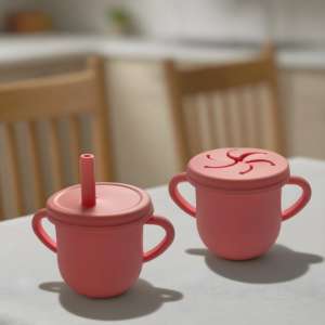 Set Peralatan Makan Bayi Balita Bib Silikon Anak-anak Piring Mangkuk Gelas Sedotan Alat Bantu Makan untuk Usia 0-12 Bulan - Product Image 3