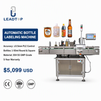 Machine d'étiquetage horizontale automatique électrique à moteur PLC, étiqueteuse à grande vitesse pour ampoules, flacons et bouteilles de solutions orales