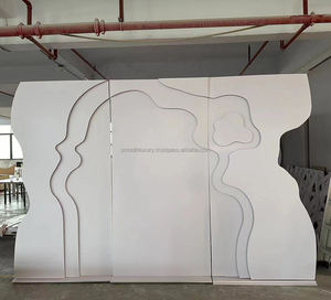 SMOOTH 3 Dimensions Lighten Irregular Warm LED Light Pattern Acrylic Backdrop Wedding Stage <b>Decoration</b> with Flower Runner <b>Set</b> - Product Image 2