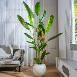 Haute Qualité Artificielle Oiseau Paradis Arbre Plantes Vertes Polyéthylène En Plastique Lâche Queue Atterrissage pour Pâques Salon Décor - Product Image 6