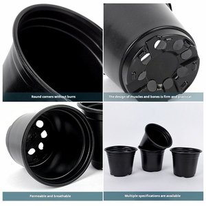 Pots de fleurs pour plantes d'intérieur et d'<span class=keywords><strong>extérieur</strong></span> P16, pots de pépinière <span class=keywords><strong>en</strong></span> plastique thermoformé, pots à plantes avec trous de drainage - Product Image 4