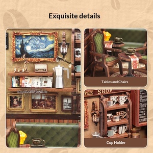 Kit di Montaggio in Legno CuteBee Caffetteria di Strada, Panetteria della Signora Hunter, Casa in Miniatura Fai-da-Te, Regalo di Natale - Product Image 4
