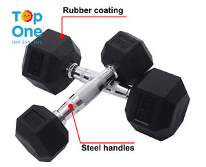TopOne Wholesale Workout Fitness 5 10 20 30 40 100kg Set Cast Iron Rubber <b>Hex</b> Painted <b>Dumbbells</b> - Product Image 3