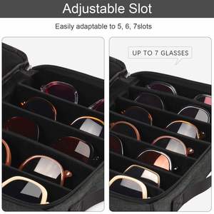Étui de rangement pour lunettes de soleil de voyage, fentes réglables pour plusieurs paires, boîte de rangement portable pour lunettes pour hommes et femmes - Product Image 2