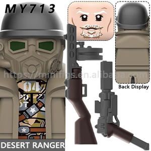 Moc सैन्य विकिरण बख्तरबंद सैनिक मिनी एक्शन आंकड़े गैस मास्क हेलमेट बंदूक के हथियार बाहर ईंट खिलौने - Product Image 3