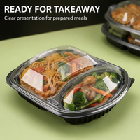 Boîte à lunch jetable personnalisable, boîte alimentaire en PP, boîte à emporter, conteneur alimentaire à 2 compartiments, échantillon gratuit