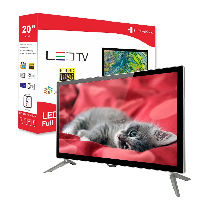 Simli renk çerçeve 24 inç LCD TV toptan 19 inç 20 inç 22 inç FHD 1080p kullanılan LED TV satılık