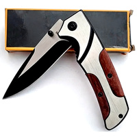 Couteau pliant portable F77 en promotion, super tranchant, pour la survie en extérieur, couteau de poche en bois pour le camping, personnalisable OEM