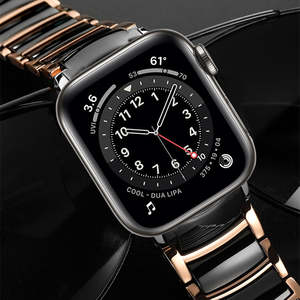 Bracelet de montre Trendybay Bracelet en acier inoxydable à maillons en céramique pour <span class=keywords><strong>Apple</strong></span> I <span class=keywords><strong>Watch</strong></span> Band Series 7 6 <span class=keywords><strong>5</strong></span> Bracelet - Product Image 2