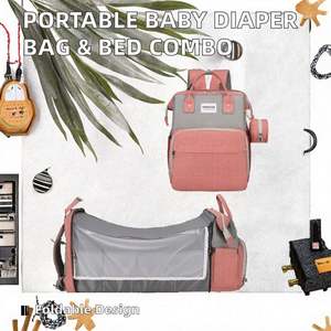 Organizador de Cochecito de Bebé Portátil, Bolsa de Pañales Ligera de Nailon Acolchado, Duradera, con Portavasos y Correa para el Hombro para Damas - Product Image 2