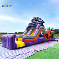 Château gonflable festif WINSUN sur le thème d'Halloween, aire de jeux pour enfants, château gonflable n'importe où, parcours d'obstacles