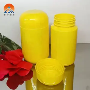 Custom HDPE Wide Mouth Bottle Yellow Plastic Bottle Capsule Bottle