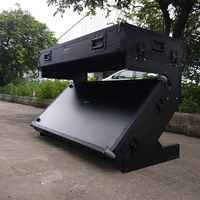 Table de DJ pliable portable Kkmark noire sur noir, style Z, compacte, avec étui de transport