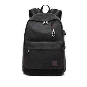 Sac à dos unisexe décontracté de 17 pouces pour ordinateur portable, sac à dos intelligent avec port USB et système de transport à l'épaule en toile cirée pour étudiants - Product Image 1