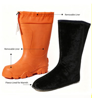 Bottes de neige durables et imperméables en EVA avec doublure en peluche amovible, chaussettes thermiques lavables, chaussures de marche d'hiver pour l'extérieur – Direct Usine
