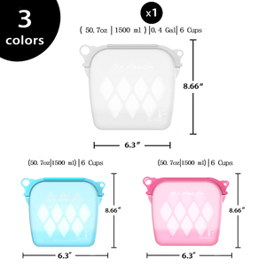 <span class=keywords><strong>Bolsas</strong></span> de Almacenamiento Reutilizables de Silicona, Ecológicas, Plegables, Impermeables, Aptas para Refrigerador y Congelador, con Certificación LFGB, Ideales para Viajes - Product Image 2